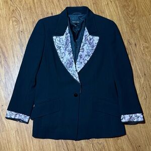 Vintage ESCADA Blazer Jacket Wool Black Lingerie 40 100% Authentic Original